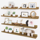 Axeman Picture Ledge Shelf, Floating Shelves for Wall Storage Set of 6, 36 inch Floating Wall Mounted Shelves, Wall Shelves with Lip for Living Room, Bedroom, Nursery, Bathroom, Kitchen, Rustic Brown by TinyTreasures Baby Boutique