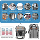 Jeryswet Baby Diaper Bags with Changing Station, Waterproof Large Capacity Diaper Bag Backpack for Moms Dads with USB Charging Port and Stroller Straps, Baby Shower Gifts, Grey by TinyTreasures Baby Boutique