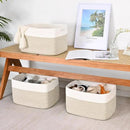 Shelf Baskets for Organizing, Woven Storage Basket for Shelves, Cotton Rope Storage Bins for Toys Books, Nursery Towel Baskets for Classroom, 14.96"X9.8"X8.85", 3-Pack White/Brown by CozyNest Decor