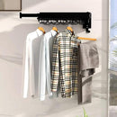Clothes Drying Rack, Wall Mounted Laundry Drying Rack, Upgrade 3-Fold Foldable Collapsible Retractable Clothing Drying Rack with 12 Dual Hooks Organization for Laundry Room Indoor- Black by CozyNest Decor