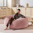 Bean Bag Chair 4Ft, Memory Foam Filled, Large Beanbag Chairs for Adults and Teens, Soft Sofa with Removable Flannel Cover, Round Couch for Living Room Bedroom College Dorm (Pink, 4FT-47×47"×24") by CozyNest Decor