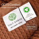 Salt Earth GOTS Certified 100% Organic Cotton Throw Blanket, 55" X 60" Blankets & Throws for Bed, Throw Blanket for Couch,Modern & Cozy Blanket, All Season Waffle Blanket, Soft Blanket (Potting Soil) by TinyTreasures Baby Boutique