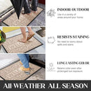 Yimobra Door Mat Indoor Outdoor Entrance, Non Slip Welcome Front Doormats, Heavy Duty Rubber Backing, Stain and Fade Resistant, Low Profile, Easy Clean Patio Garage Floor Mats, 47 x 32, Beige by CozyNest Decor