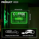 Coffee Neon Sign, Leaf Neon Signs for Wall Decor, Dimmable Acrylic Neon Lights for Coffee Bar Coffee Shop Bar Pub Club Bistro Man Cave Restaurant Game Room Hotel by CozyNest Decor
