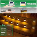 JSOT 12 Pack Solar Lights Outdoor Waterproof for Stairs Decor, Solar Deck Lights Stainless Steel Step Fence Patio Post Wall Lamp for Garden Pathway Walkway LED Lamp Light [Warm Light] by GreenHaven Gardens