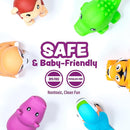 Tub Works® Rainforest™ Mold Free Bath Toys, 6 Pack | Sealed, No Hole Bath Toys Design Keeps Moisture Out | Soft, Squeezable & Float on Water | Easy-Grip Baby & Toddler Bath Toy | Great Baby Pool Toys by TinyTreasures Baby Boutique