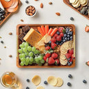 Wooden Serving Tray with Handles Mat, Decorative Coffee Table Trays, Wood Ottoman Tray for Serving Food Drink Breakfast Dinner,1 Pcs by CozyNest Decor