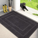 PURRUGS Dirt Trapping Door Mat 34" x 59", Non-Slip/Skid Machine Washable Entryway Area Rug, Dog Doormat, Super Absorbent Welcome Mat for Muddy Wet Shoes and Paws, Charcoal by CozyNest Decor