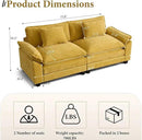 URRED Modular Sectional Sofa Comfy Cloud Couch, Modern Chenille Loveseat Sofa Sleeper Deep Seat Couches with Pillows for Living Room (Yellow, 82.6'') by CozyNest Decor