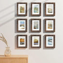 Vittanly 6x8 Picture Frames Set of 9, Shatter Resistant Plexiglass, Display 4x6 Pictures with Mat or 6x8 without Mat, Photo Frames for Wall or Tabletop, Engineered Wood, Brown by CozyNest Decor