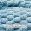 NEWCOSPLAY Super Soft Twin Blanket Blue Premium Silky Flannel Fleece 3D Clouds Stylish Jacquard Lightweight Bed Blanket All Season Use 350GSM (Blue, Twin(60"x80")) by CozyNest Decor