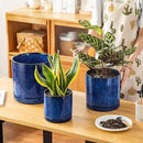 vancasso Ceramic Planters, Plant Pots for Indoor Plants, 6.25+8.25+10.25 Inch Ceramic Pots for Plants, Flower Pots with Drainage Holes (Blue, 6.25+8.25+10.25 Inch) by CozyNest Decor
