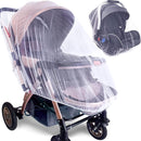 Durable Baby Stroller Mosquito Net (2 Pack) - Universal Elastic Edge Mesh Cover for Bassinets, Cradles, Playards, Car Seats & Mini Cribs | Breathable Travel Essential Newborn Protection (White) by TinyTreasures Baby Boutique