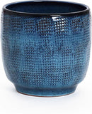 LuxenHome 12" Dia Large Ceramic Pots for Plants, Ocean Blue Glazed Planters for Outdoor Plants, Round Indoor Flower Pots with Drainage Hole and Rubber Plug for Home Garden Patio by CozyNest Decor