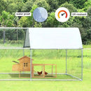 1.26’’ Large Metal Chicken Coop Walk in, Chicken Pen for Chickens, Outdoor Chicken Runs Coops Dog Kennel, Flat Roofed Chicken Runs for Yard with Anti-Ultraviolet Cover (9.2’L x6.2’W x6.4’H) by GreenHaven Gardens