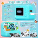 Kids Camera, Upgrade Kids Camera Instant Print, Front Rear Dual Selfie Digital CAM with 1080P Videos, Portable Travel Toy with Games and Music, Christmas Birthday Gift for Boys, Girls and Teens by TinyTreasures Baby Boutique
