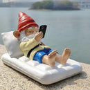 Relaxing Pool Gnome with Smartphone - 5.6" Heavy Resin Garden Statue - Weather-Resistant Funny Lawn Ornament - Summer Patio Decor - Unique Housewarming Gift by CozyNest Decor