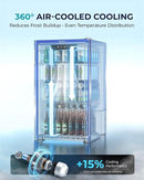 EUHOMY Beverage Refrigerator and Cooler, 128 Can Mini fridge with Glass Door, Small Refrigerator with Adjustable Shelves for Soda Beer or Wine, Perfect for Home/Bar/Office, Silver by CozyNest Decor