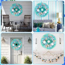 26 Inch Coastal Seashell Large Wreath with Natural Starfish & Scallops Shell, Lake Blue Beach Style Front Door Wreath with for Spring Summer, Farmhouse Rustic Indoor Outdoor Home Wall Wedding Decor by CozyNest Decor