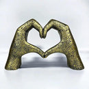 Top Brass Large Rustic Heart Hands Sculpture, 9 3/4” Resin Love Statue – Romantic Decor Accent for Shelf or Mantel – Perfect for Wedding, Valentine's Day or Anniversary (Weathered Bronze) by CozyNest Decor