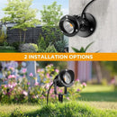 Landscape Lighting - 10W Dusk to Dawn Outdoor LED Spotlight with Photocell Sensor 120V Landscape Lights Waterproof Spot Lights Outdoor for Yard Garden Patio Driveway House (Warm White) (2 Pack) by GreenHaven Gardens