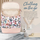 Itzy Ritzy Insulated Bottle Bag – Keeps Bottles Warm or Cool - Holds 3 Bottles & Features Interior Pocket for Ice Pack (Not Included), Blush Floral by TinyTreasures Baby Boutique