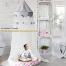 Canopy for Kids Bed with Stars, Crib Canopy with Dome, Elegant Net Hanging Fairy Girl Bed Canopy Princess Room Decoration Reading Nook Corner Curtain Fits Full Crib, Twin, Queen Play Castle Tent by TinyTreasures Baby Boutique