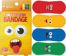 BioSwiss Bandages, Silly Faces Self Adhesive Bandage, Googly Eyes Latex Free Sterile Wound Care, Standard Shape for Kids and Adults, 24 Count by TinyTreasures Baby Boutique