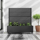 Casaphoria Metal Raised Garden Bed with Trellis and Wheels, 47"x47"x16" Planter Box for Climbing Plants, Vegetables & Vines, Features Drainage Holes and Privacy Screen (Black-Fence) by GreenHaven Gardens