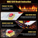Grill Brush Bristle Free for Outdoor Grill, Steam Grill Cleaning Brush Replaceable BBQ Cleaner Brush Head,Extended Handle, Safe Grill Brush with Scraper for Cast Iron Stainless-Steel Grates, Red by GreenHaven Gardens
