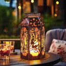 Solar Lanterns Outdoor Hanging Metal Bronze Moon Fairy Lantern, 1 Pack Waterproof Flickering Flameless Candle Mission Lights for Table,Pathway,Garden Gifts for Women, Mothers' Day Gift by CozyNest Decor