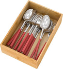 Bamboo Kitchen Drawer Organizer, Wooden Storage Box for Utensil Organizer Silverware Tray Cutlery Holder Flatware Containers - Multi-Use Deep Drawer Dividers Organizer for Bathroom, Jewelry (9"6"2.5") by CozyNest Decor