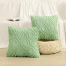 decorUhome Throw Pillow Covers 20x20 Inch Set of 2, Soft Plush Decorative Faux Fur Sage Green Solid Couch Pillow Covers, Accent Farmhouse Neutral Square Euro Pillow Cases for Sofa Bed Living Room by CozyNest Decor