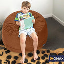 COMAX Kids Bean Bag Chair Turn into Beanbag Bed, Toddler Bean Chair Corduroy for Girl Boy Sleeping, Lazy Children Bean Bags with Filler, Convertible Child Floor Mattress, Orange by TinyTreasures Baby Boutique