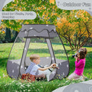 Baby Ball Pit for Toddler with 50 Balls, Kids Pop Up Play Tent for Girls, Princess Toys Gifts for Children Indoor & Outdoor Playhouse (Black: Gray/White/Babyblue, 109x90cm/50 Balls) by TinyTreasures Baby Boutique