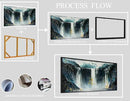 Waterfall Hand Painted Wall Art for Living Room - Mountains Wall Art for Office Decor - Landscape Big Wall Art for Living Room Size 29" x 59" by CozyNest Decor