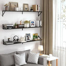 Heimlove 48 Inch Large Wall Bookshelves Set of 3, Wall Mounted Bookshelves,Heavy Duty Wooden Shelves for Living Room,Bedroom,Kitchen,Laundry Room Storage & Decor by CozyNest Decor