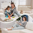 Hobestluk 96” Modular Sectional Sofa Couches L-Shape Couch 3 Seat Modular Sofa Memory Foam Sectional Couches for Living Room, Cloud Couch with Oversized Chaise (White, Checked (Left Facing Chaise)) by CozyNest Decor