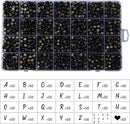 1400pcs Letter Beads, 4x7 mm Acrylic Alphabet Beads, Beads for Jewelry and Bracelet Making, in 28 Grid Box (Black and Gold) by TinyTreasures Baby Boutique