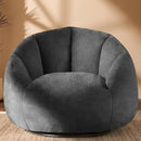 Giant Bean Bag Swivel Chair for Adults - Comfy Plush Round Shell Soft Accent Beanbag Chair, Oversized Cozy Floor Sofa Reading Chair for Living Room, Bedroom & Game Rooms, Gray by CozyNest Decor