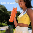 Insulated Water Bottle with Straw Stainless Steel Water Bottle, Leak-Proof, BPA-Free, Double Wall Vacuum Keeps Cold for 24 Hours for Sports, Travel, School (26 oz, Moderate Orange) by CozyNest Decor