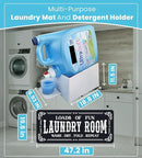 TidyFriend Laundry Detergent Holder with Laundry Room Rug Runner, Detergent Stand for Spill Protection, Non-Slip Runner Mat, and Stylish Room Organizer for Home & Laundry Spaces by CozyNest Decor