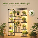 Plant Stand Indoor with Grow Lights Large Plant Shelf Plant Cabinet Hanging Plant Rack Metal Plant Holder for Multiple Plants for Living Room Patio Balcony Garden Black by GreenHaven Gardens