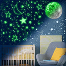 965 PCS Glow in The Dark Stars and Moon for Ceiling, Luminous Stars and Planet Wall Decals, Kids Room Decor, Glowing Galaxy Wall Stickers for Nursery Decorations (Green) by TinyTreasures Baby Boutique