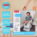 Fisher-Price™ Potty Training Seat with Step Stool Ladder, 2-in-1 Potty Training Toilet for Toddlers with Splash Guard, Anti-Slip Pads, Cushioned Seat (Gray) by TinyTreasures Baby Boutique
