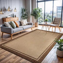 CAMILSON Outdoor Rug 9x12 Bordered Natural Brown Modern Area Rugs for Indoor and Outdoor Patios, Kitchen and Hallway Mats, Washable Porch Deck Outside Carpet (Border Jute, 9 x 12) by CozyNest Decor