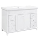 Bathroom Vanity With Sink, 6 Soft Close Drawers & Double Doors - White by HouseOfZazla