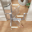 Cumbor 29.7"-40.6" Baby Gate for Stairs, Mom's Choice Awards Winner-Dog Gates for Doorways, Pressure Mounted Auto-Close Pet Gates for Dogs Indoor, Safety Child Gate with Easy Walk Thru Door, Gray by TinyTreasures Baby Boutique