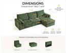 Oversized Modular Sofa Comfy Cloud Couch with Storage, Extra Deep Plush Sectional Sofa Set for Living Room, Covers Washable, Chenille, Olar (Green, 4-Seater with Ottoman, l-Shaped) by CozyNest Decor