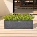 31 Inch Rectangular Concrete Planter,Durable All-Weather Use with Drainage Holes,Large Rectangular Planter for Outdoor Indoor Plants by GreenHaven Gardens